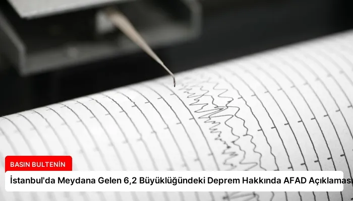İstanbul’da Meydana Gelen 6,2 Büyüklüğündeki Deprem Hakkında AFAD Açıklaması